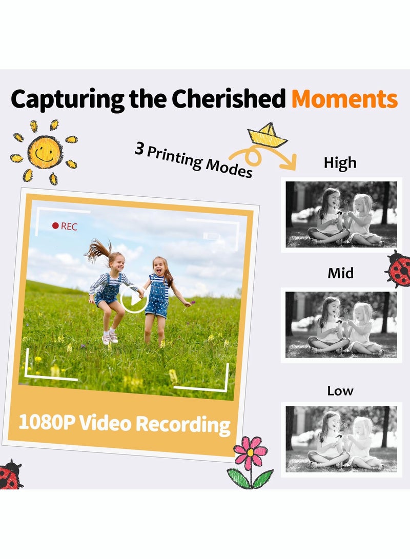 Milatech Instant Print Camera for Kids, 48MP Photos 1080P Digital Video Camera, 32GB Card Black - Image 4