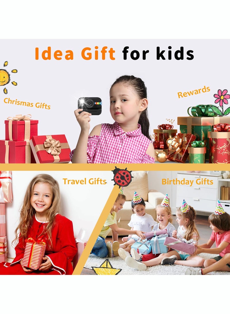 Milatech Instant Print Camera for Kids, 48MP Photos 1080P Digital Video Camera, 32GB Card Black - Image 5