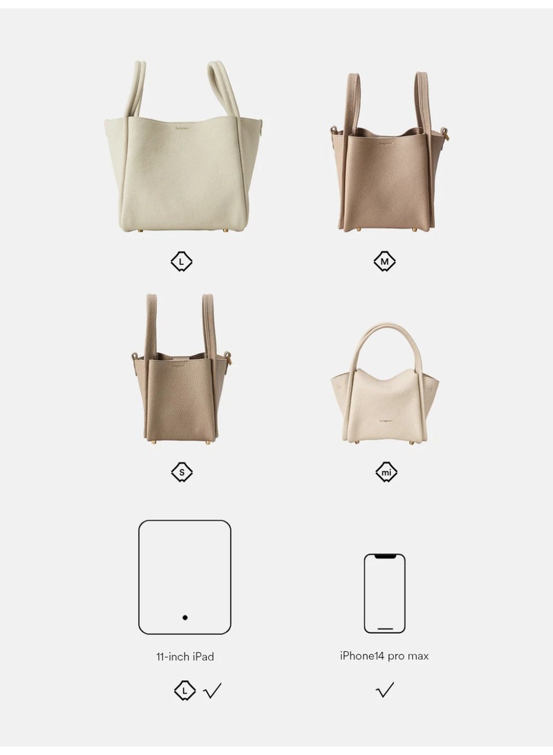 Songmont Yuanbao bag mini vegetable basket designer hand-held crossbody mini small mobile phone bag-Clay brown  - Image 5