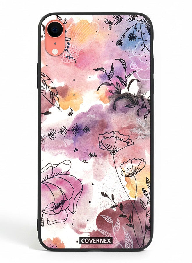 Covernex Apple iPhone XR Protective Case Cover Printed Featuring Soft Pastel Watecolor Wildflower - Image 2
