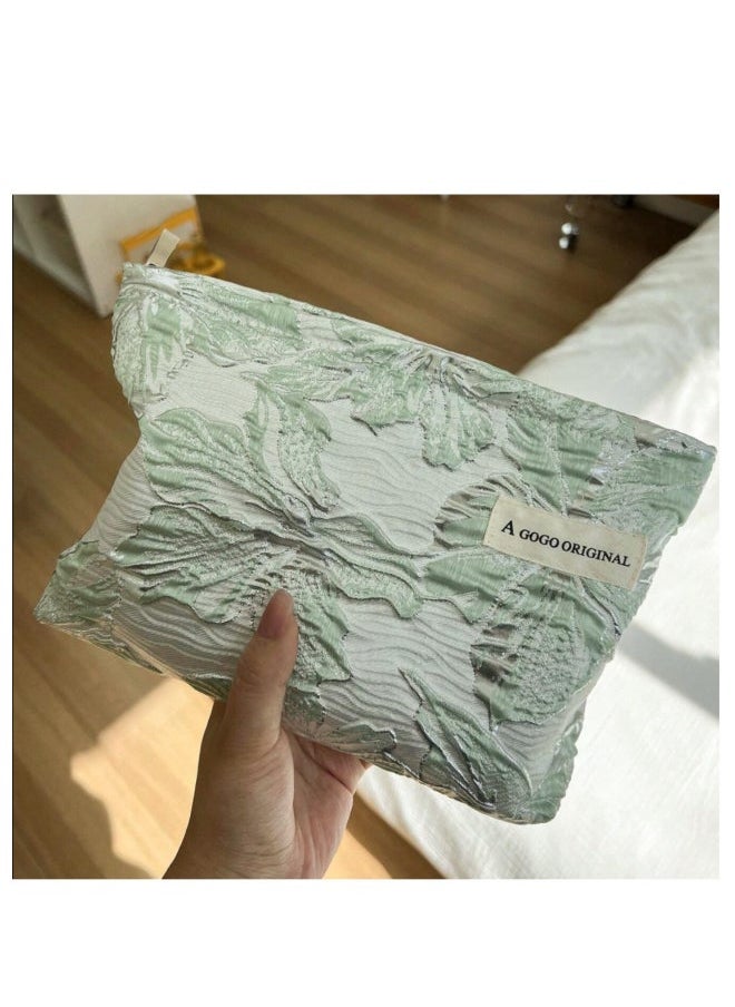 أغوغو_أوريجينال - حقيبة مستحضرات التجميل المطبوعة سستة الأخضر 26 * 19 * 15cm - Image 1