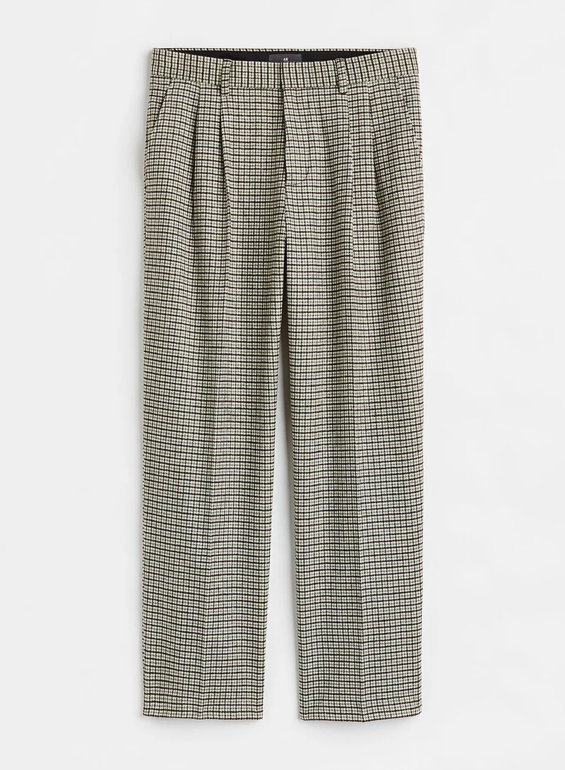 H&M Checked Straight Fitt Pants
