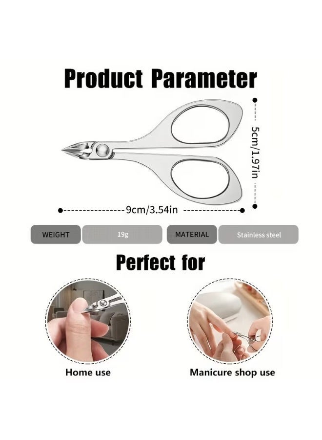 Rozino 1 PC Stainless Steel Cuticle Scissors, Ergonomic Butterfly Handle, Professional Manicure Pedicure Trimmer - Image 2