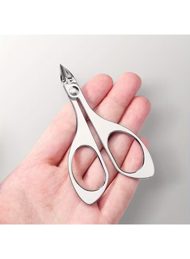 Rozino 1 PC Stainless Steel Cuticle Scissors, Ergonomic Butterfly Handle, Professional Manicure Pedicure Trimmer - Image 5