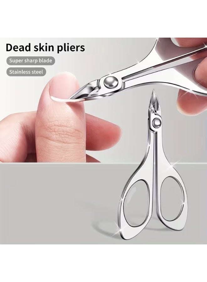 Rozino 1 PC Stainless Steel Cuticle Scissors, Ergonomic Butterfly Handle, Professional Manicure Pedicure Trimmer - Image 1