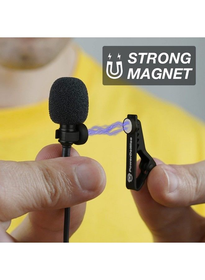 PowerDeWise Magnetic Lavalier Microphone Clip 6Mm Rotatable Lapel Unique Replacement Tie Shirt Clip - Image 5