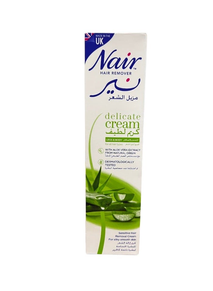 Nair Hair Remover Delicate Cream with Aloe Vera Extract for Legs & Body Sensitive Skin 110g - Image 1