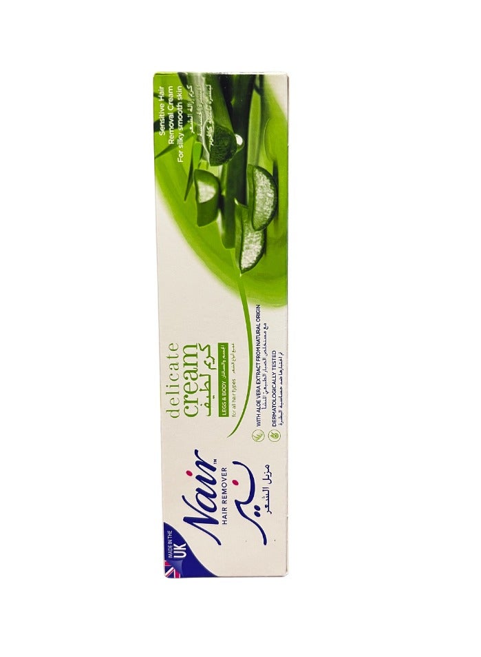 Nair Hair Remover Delicate Cream with Aloe Vera Extract for Legs & Body Sensitive Skin 110g - Image 2