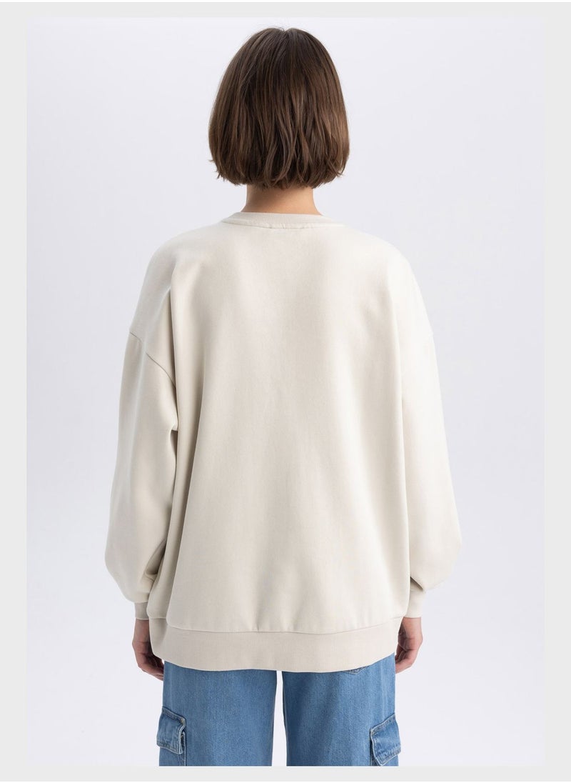 DeFacto - Crew Neck Sweatshirt - Image 1