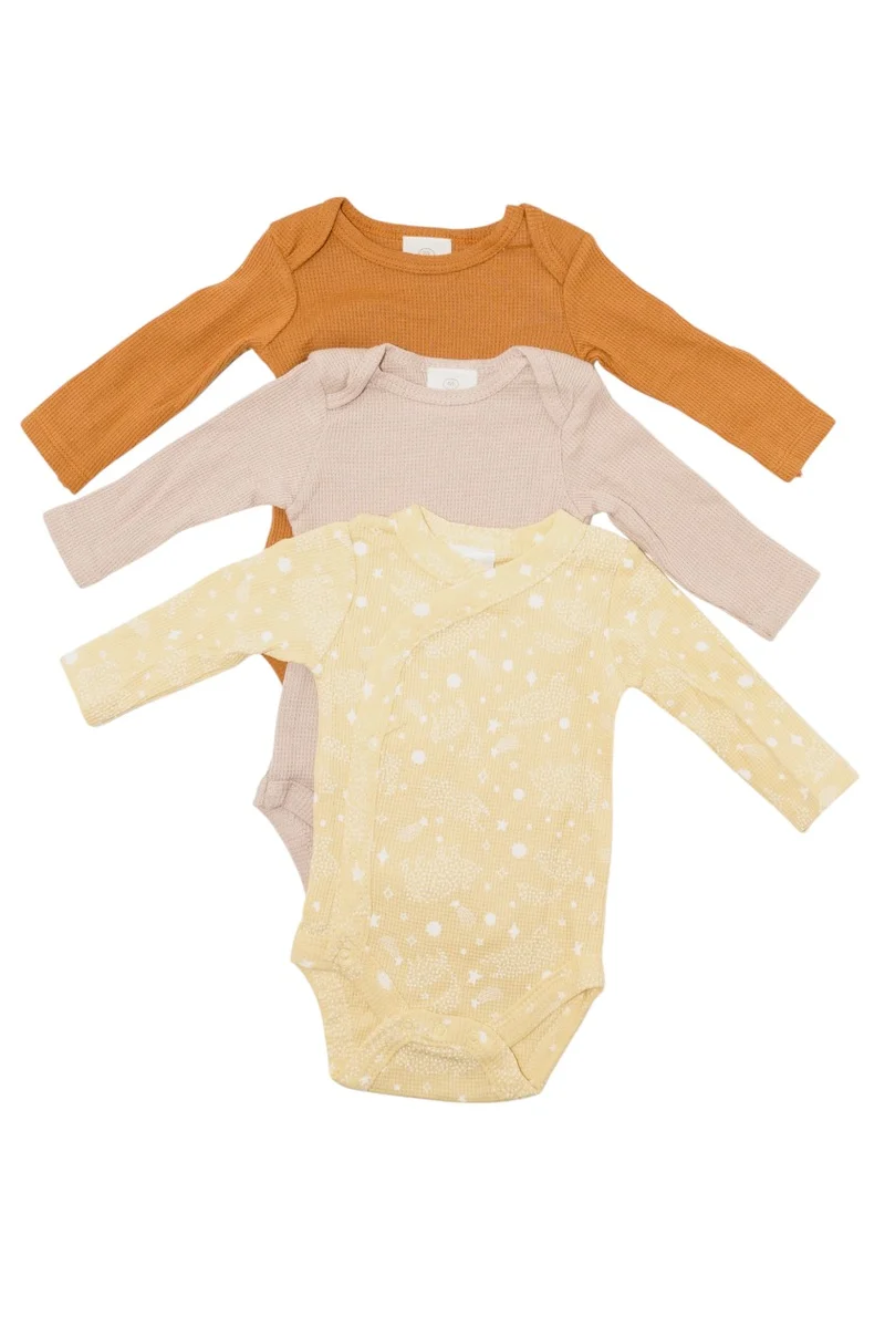 Bambimici Bambimici  Ali Long Sleeve Bodysuit 3-Piece - Assorted