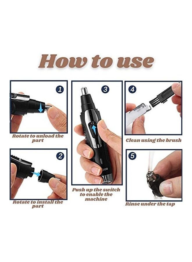 NIBEMINENT Ear And Nose Hair Trimmer Black/Silver - Image 3