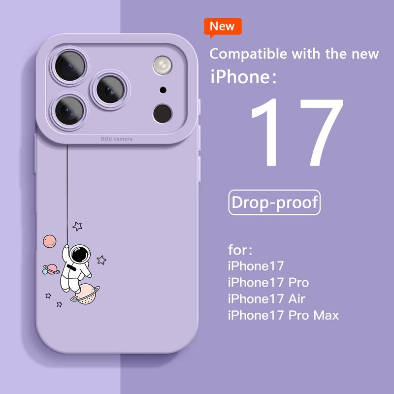حافظة حماية للهاتف من نوع iPhone 17 Air - لون أخضر فاتح - مادة TPU مقاومة للصدمات والسقوط - تصميم كرتوني لطيف لرائد فضاء - غطاء خلفي ناعم ونحيف - متوافق مع Apple iPhone 17 Air - Image 4