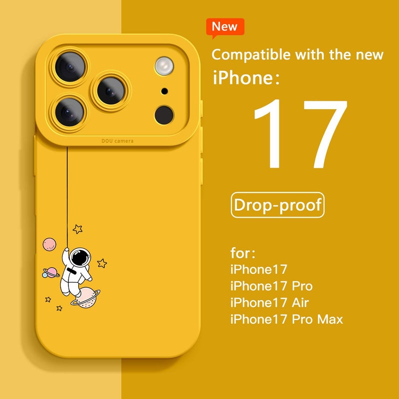 حافظة حماية للهاتف من نوع iPhone 17 Air - لون أخضر فاتح - مادة TPU مقاومة للصدمات والسقوط - تصميم كرتوني لطيف لرائد فضاء - غطاء خلفي ناعم ونحيف - متوافق مع Apple iPhone 17 Air - Image 1