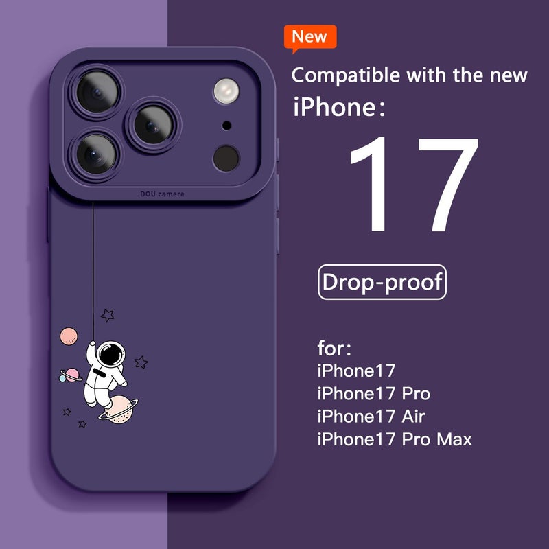 حافظة حماية للهاتف من نوع iPhone 17 Air - لون أخضر فاتح - مادة TPU مقاومة للصدمات والسقوط - تصميم كرتوني لطيف لرائد فضاء - غطاء خلفي ناعم ونحيف - متوافق مع Apple iPhone 17 Air - Image 5