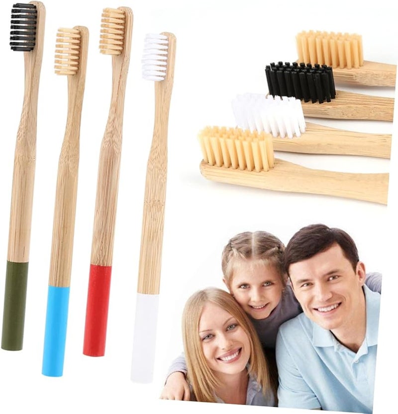 NOLITOY 12 Pack Bamboo Travel Toothbrush For Adults With Natural Firm Bristles Biodegradable - Image 4