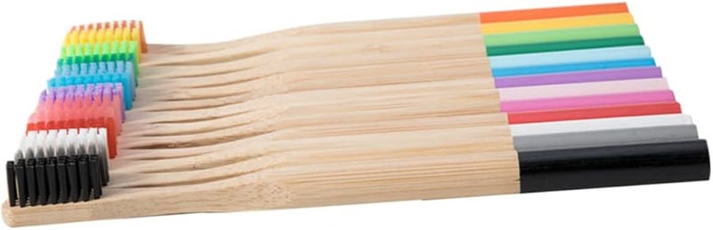NOLITOY 12 Pack Bamboo Travel Toothbrush For Adults With Natural Firm Bristles Biodegradable - Image 5