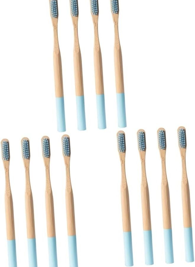 NOLITOY 12 Pack Bamboo Travel Toothbrush For Adults With Natural Firm Bristles Biodegradable - Image 2
