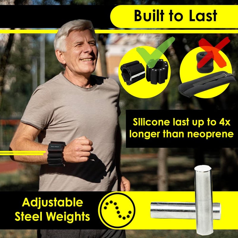 Tone-y-Bands Cardio Wrist Weight for Arm Toning, 2 lb, Large, Black - Image 2