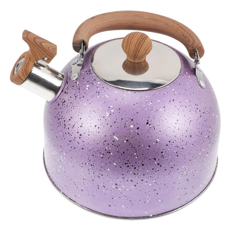 Stainless Steel Whistling Tea Kettle With Wooden Handle And Safety Whistle - Image 2