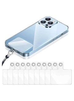 10 PCS Clear Lanyard Tabs For Mobile Phone Tether Card Universal Cord Gasket Clip Loop Hole Hanging Strap Patches (Pack of 10)