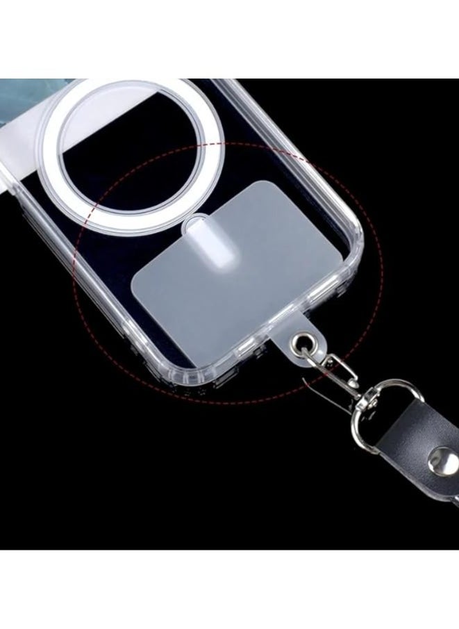 SOLDOUT - 10 PCS Clear Lanyard Tabs For Mobile Phone Tether Card Universal Cord Gasket Clip Loop Hole Hanging Strap Patches (Pack of 10) - Image 1