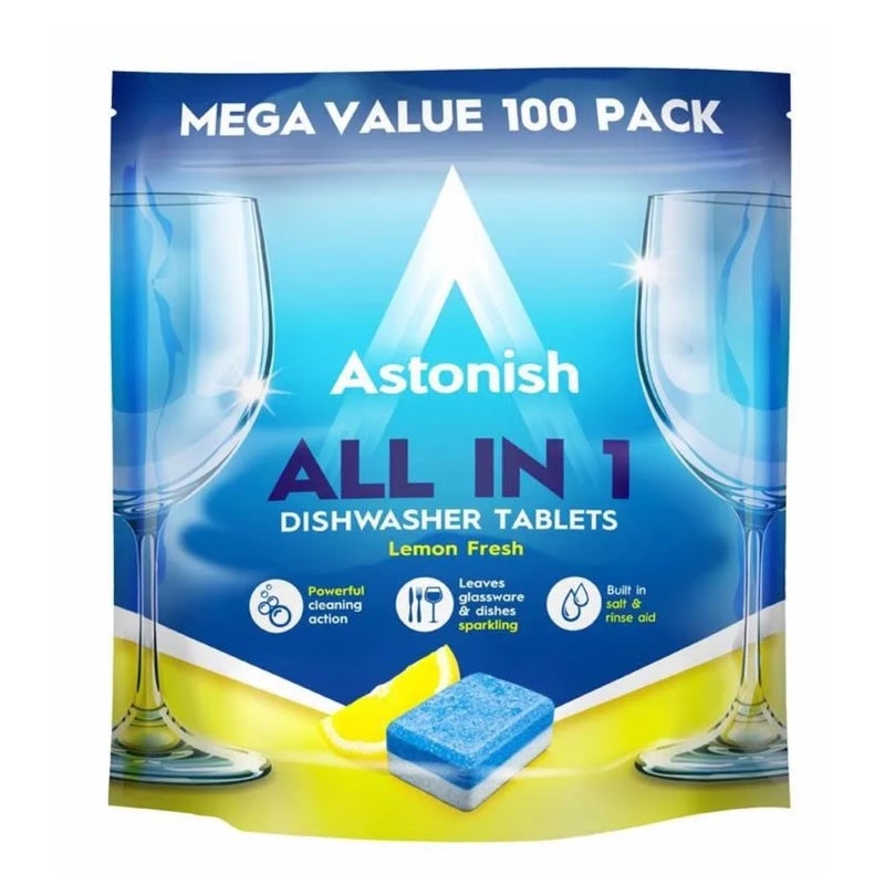 Astonish all in 1 dishwasher with lemon fresh - 100 tablets