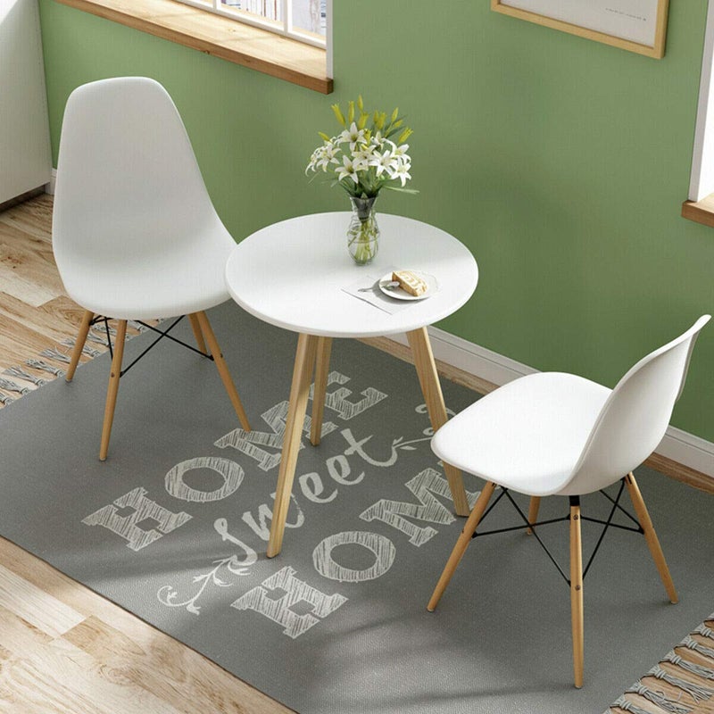 Giantex Dining Chairs Set of 2 White, Pre Assembled Mid Century Modern Dining Chairs with Wood Legs, Armless Kitchen Chairs, Plastic Dining Side Chair for Dining Room, Kitchen, Living Room - Image 3