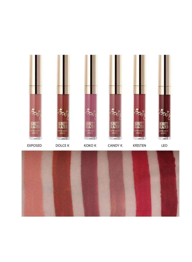 Mn 6-Piece Professional Matte Liquid Lipgloss Set Multicolour - Image 5