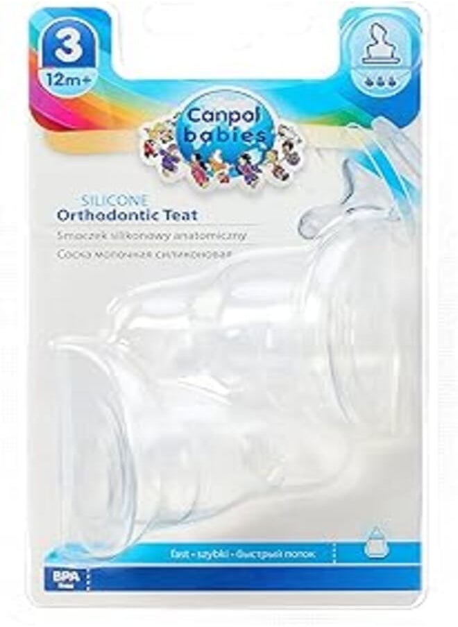 Canpol babies Canpol babies Silicon Orthodontic Teat Fast for Narrow Neck Bottle 2 pcs 