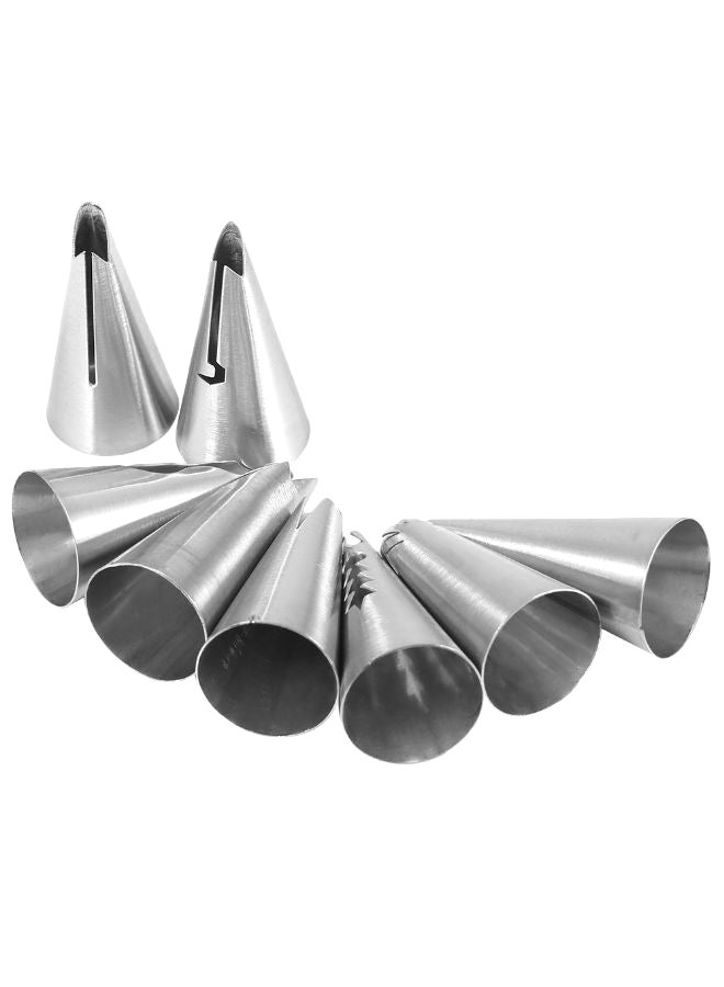 8-Piece Icing Piping Nozzle Set Silver - Image 2
