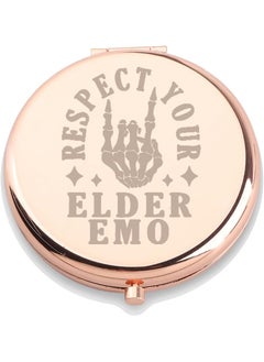 WUSUANED WUSUANED Funny Skeleton Hand Makeup Mirror Respect Your Elder Emo Mirror Emo Music Lover Gift Skeleton Rock Gift Skull Lover Gifts (Skeleton Hand Mirror) 
