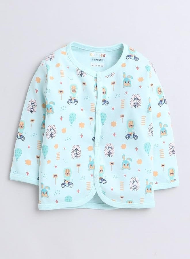 BUMZEE Mint Green Baby Boys Full Sleeves Jabla & Pyjama Set Age - 0-3 Months (Peb9586B-mgn) - Image 2