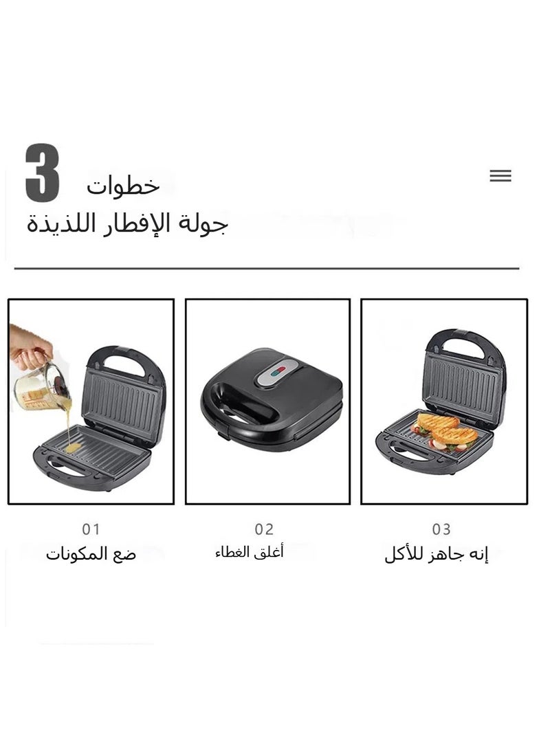 general 110V 10-in-1 Sandwich Maker Replaceable Plate Waffle Maker Donut Machine Cake Breakfast Machine Barbecue Machine British Specification - Image 3