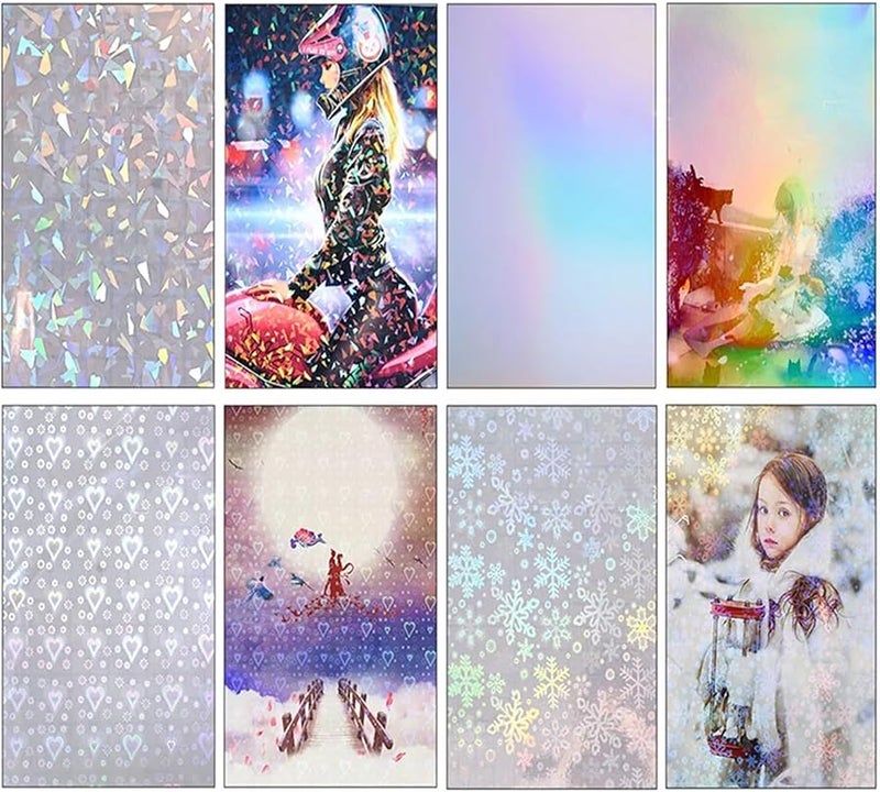 ملصقات فينيل ذاتية اللاصق مقاومة للماء بألوان قوس قزح هولوغرافي ليزر 30 قطعة لتزيين الحرف اليدوية - Image 4