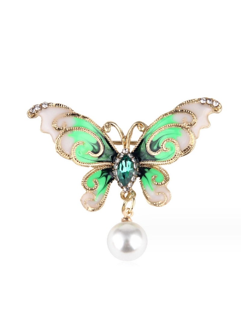KUYING New Minimalist Gold Cloud Patterned Butterfly Brooch 