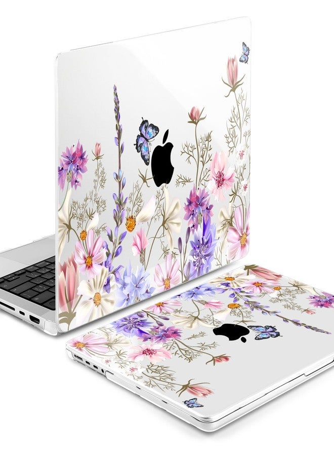 DONGKE Case for M5 MacBook Pro 14 inch 2025 2024-2021 M4 M3 M2 M1, Plastic Hard Shell Cover Compatible with A3434 A3112 A3401 A3185 A2992 A2779 A2442, Retina XDR Display & Touch ID, Butterfly Floral - Image 5