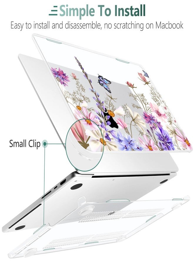 DONGKE Case for M5 MacBook Pro 14 inch 2025 2024-2021 M4 M3 M2 M1, Plastic Hard Shell Cover Compatible with A3434 A3112 A3401 A3185 A2992 A2779 A2442, Retina XDR Display & Touch ID, Butterfly Floral - Image 3