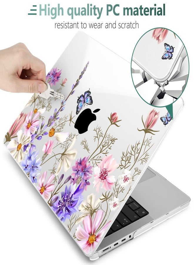 DONGKE Case for M5 MacBook Pro 14 inch 2025 2024-2021 M4 M3 M2 M1, Plastic Hard Shell Cover Compatible with A3434 A3112 A3401 A3185 A2992 A2779 A2442, Retina XDR Display & Touch ID, Butterfly Floral - Image 4