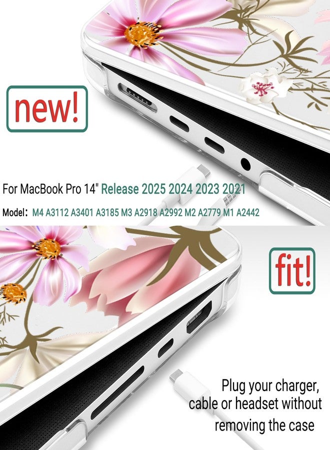 DONGKE Case for M5 MacBook Pro 14 inch 2025 2024-2021 M4 M3 M2 M1, Plastic Hard Shell Cover Compatible with A3434 A3112 A3401 A3185 A2992 A2779 A2442, Retina XDR Display & Touch ID, Butterfly Floral - Image 2