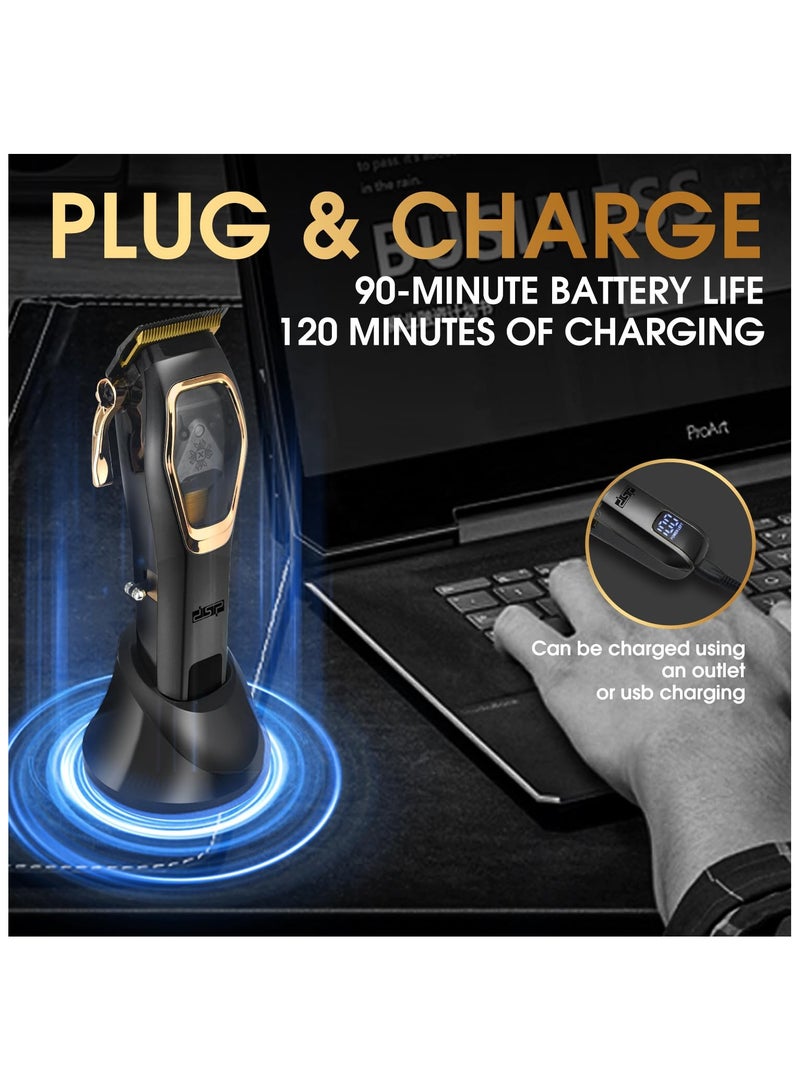 DSP Professional Hair Clipper for Man, Barber Clipper for Hair Cutting, Cordless Hair Clipper, Magnetic Levitation Motor with 9000RPM, Rechargeable Hair Beard Trimmer for Men with Digital Display - Image 3