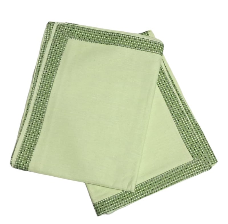 MAMRAJ Cotton Plain With Border Summer|| Ac || Stylish Beautiful Single Bed Top Sheet/Odhne Wali Chaddar ||60X90|| [ Green, Pack Of 1], 300 Tc - Image 5
