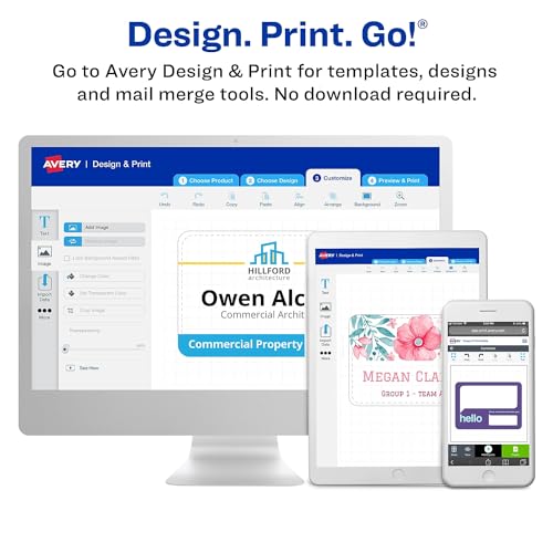 Avery Printable Laser/Inkjet Name Badge Insert Refills, 3" x 4", White, 300 Inserts Per Box (5392) - Image 5