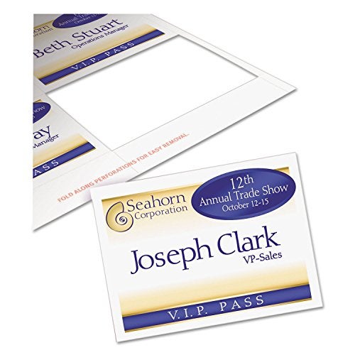Avery Printable Laser/Inkjet Name Badge Insert Refills, 3" x 4", White, 300 Inserts Per Box (5392) - Image 4