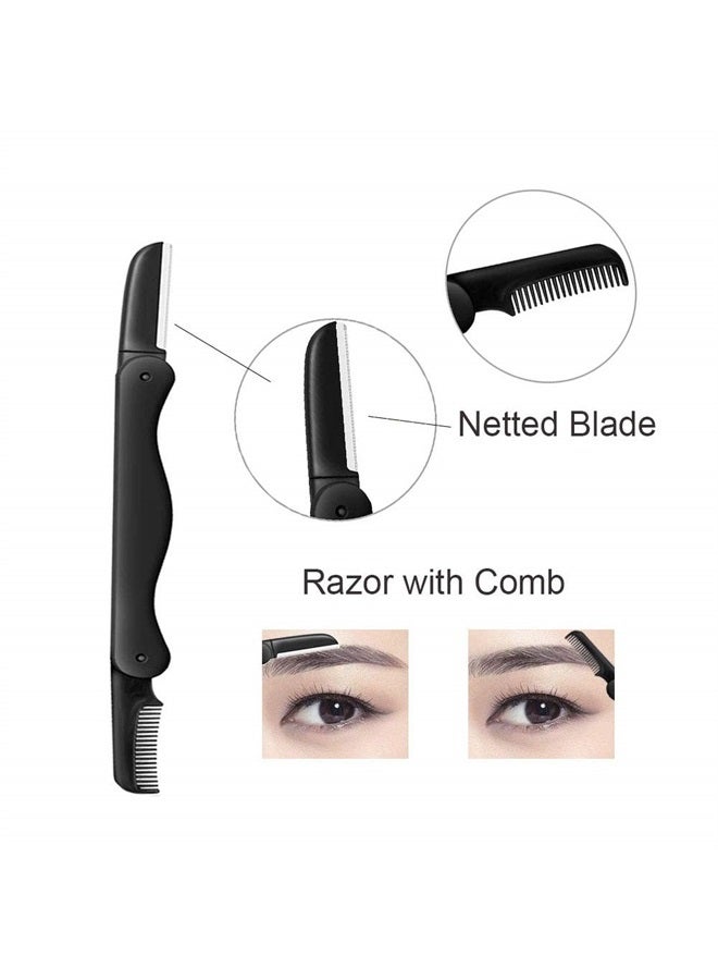 Summer Lemon Eyebrow Razor, 5 in 1 Eyebrow Kit, Professional Eyebrow Grooming Set, Eyebrow Trimmers Set for Women and Men, Including Brow Razors Trimmer, Brush, Eyebrow Scissors, Slant Tweezers - Image 2
