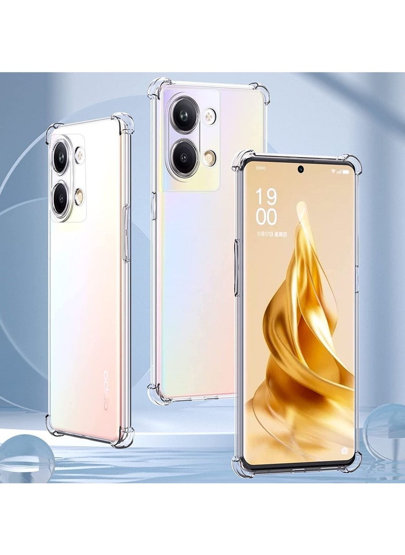 Risen Oppo Reno 9 / Reno 9 Pro Case Cover Clear Back Air Cushion Soft Silicone Shockproof Anti-Scratch Protective Bumper Shell Corner for Oppo Reno 9 / Reno 9 Pro 