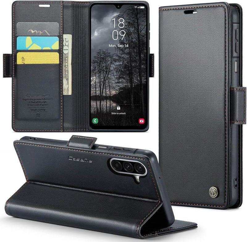 Rerzoiro Case for Samsung Galaxy A26 5G Case, Cover Premium PU Leather [RFID Blocking] Wallet Flip Folio Case with Card Holder and Magnetic Kickstand Cover for Samsung Galaxy A26, Black - Image 1
