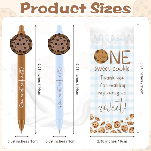 Sinload 30 Sets Milk and Cookies 1st Birthday Party Favors One Sweet Cookie Ballpoint Pens and Bookmarks One Year Old Birthday Supplies Decorations for Guests - Image 2