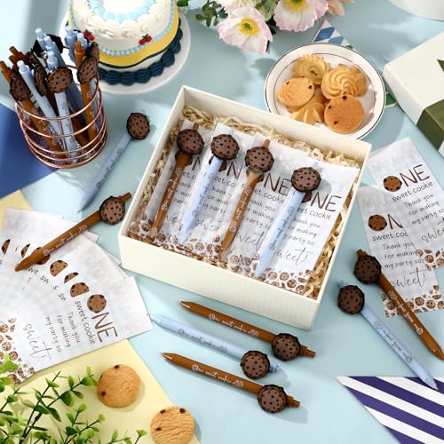 Sinload 30 Sets Milk and Cookies 1st Birthday Party Favors One Sweet Cookie Ballpoint Pens and Bookmarks One Year Old Birthday Supplies Decorations for Guests - Image 5