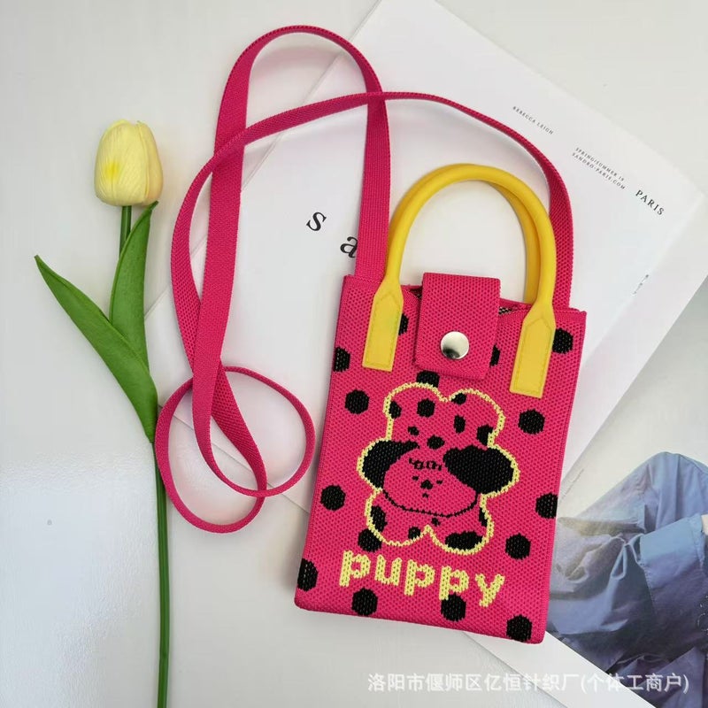 New Kapibala Knitted Mobile Phone Bag Fashion All-Match Cartoon Cute Shoulder Bag Hand Crossbody Bag - Image 1