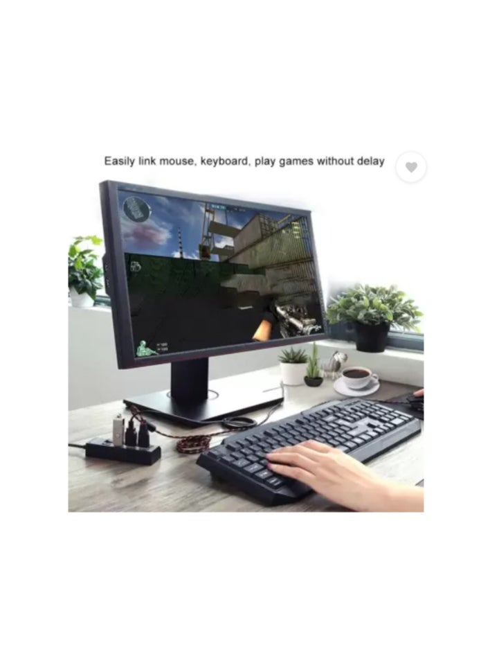 ماركة غير محددة موزع USB 3.0 فائق السرعة بأربعة منافذ مع مفاتيح، أسود  - Image 3